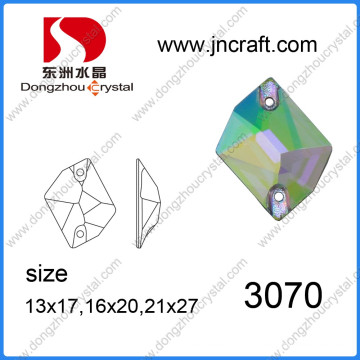 Cristal Flat Back Glass Stone para costura de vestuário